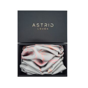 Astrid Loven Handmade Grey Satin Silk Scarf