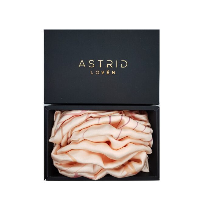 Astrid Loven Nude Satin Silk Scarf