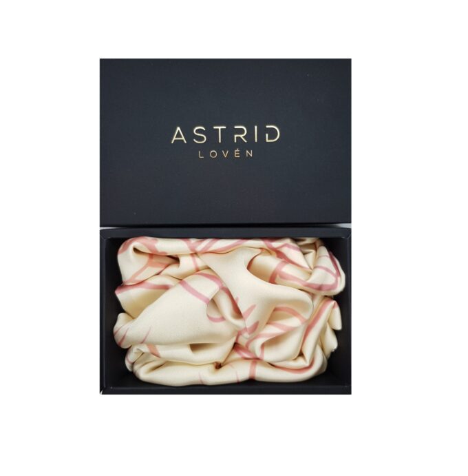 Astrid Loven Golden satin Silk Scarf