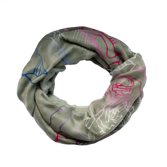 Khaki scarf 180x70 "Rosanna"