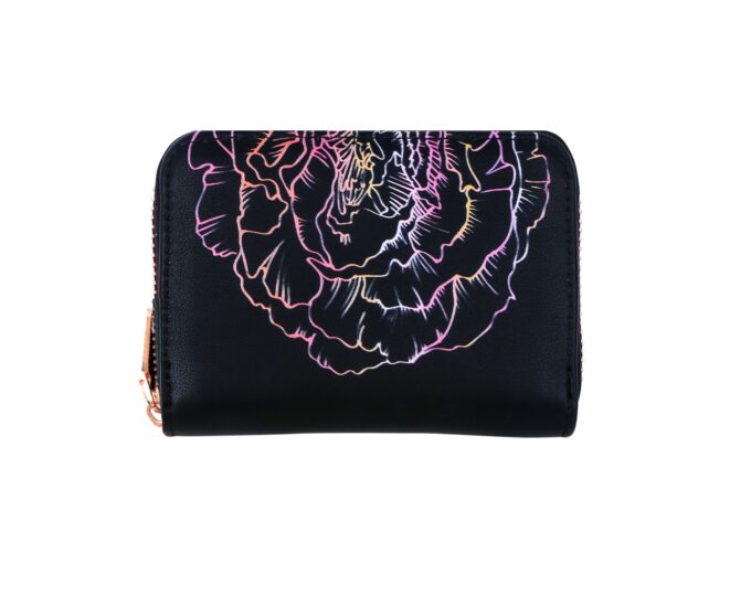 Small Wallet - Black - "Flame"
