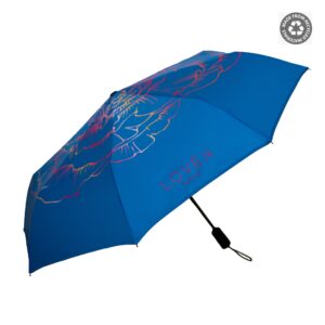 blue umbrella with reflective edge